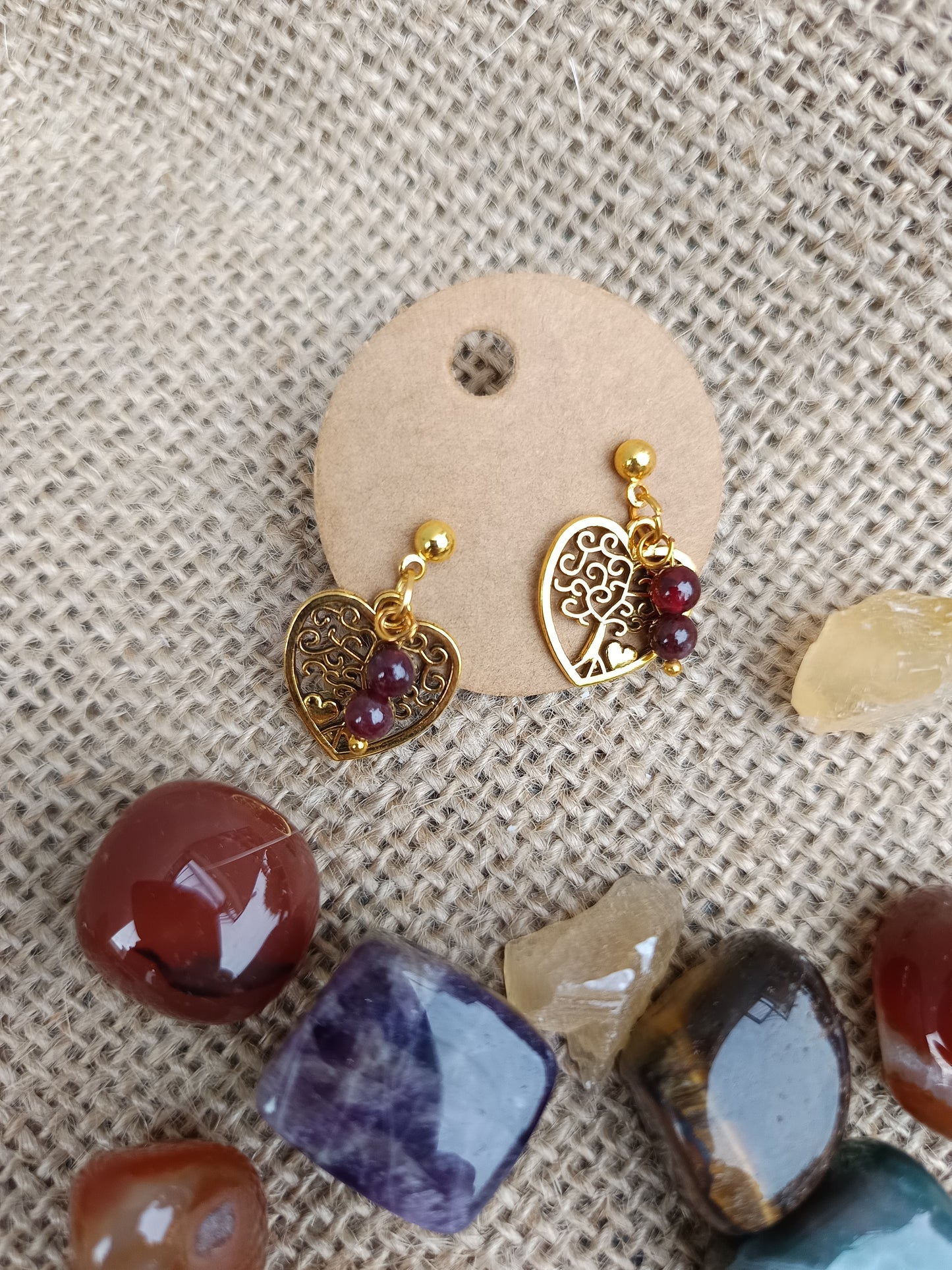 Orecchini in Granato e Albero della vita