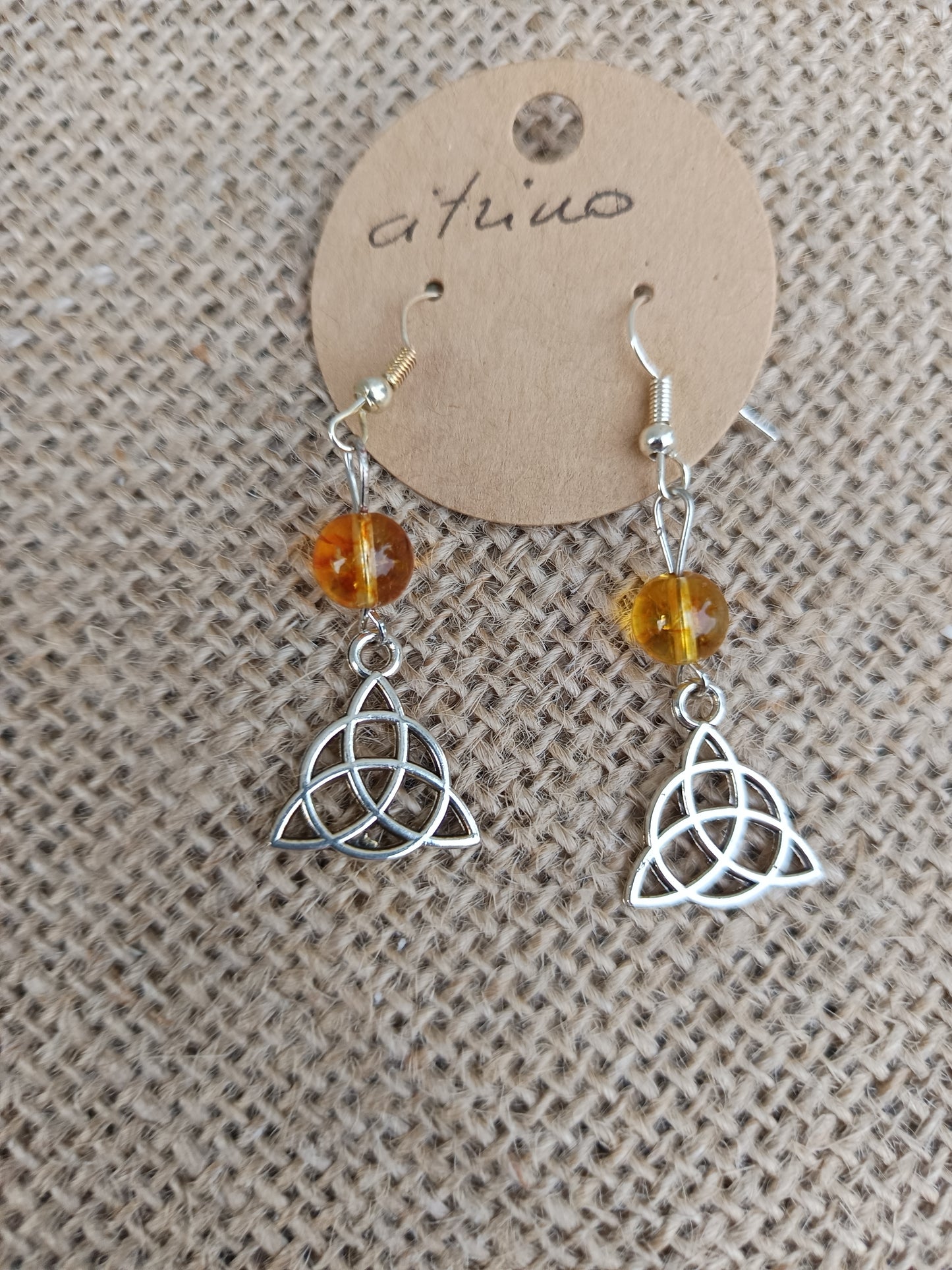 Orecchini in Citrino e Nodo Celtico