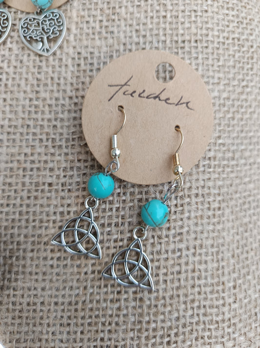Orecchini in Turchese e Nodo Celtico