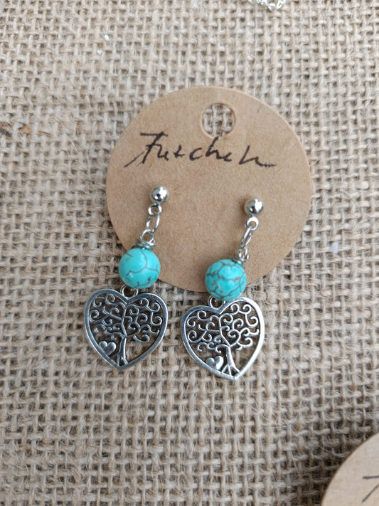 Orecchini in Turchese e Albero della vita