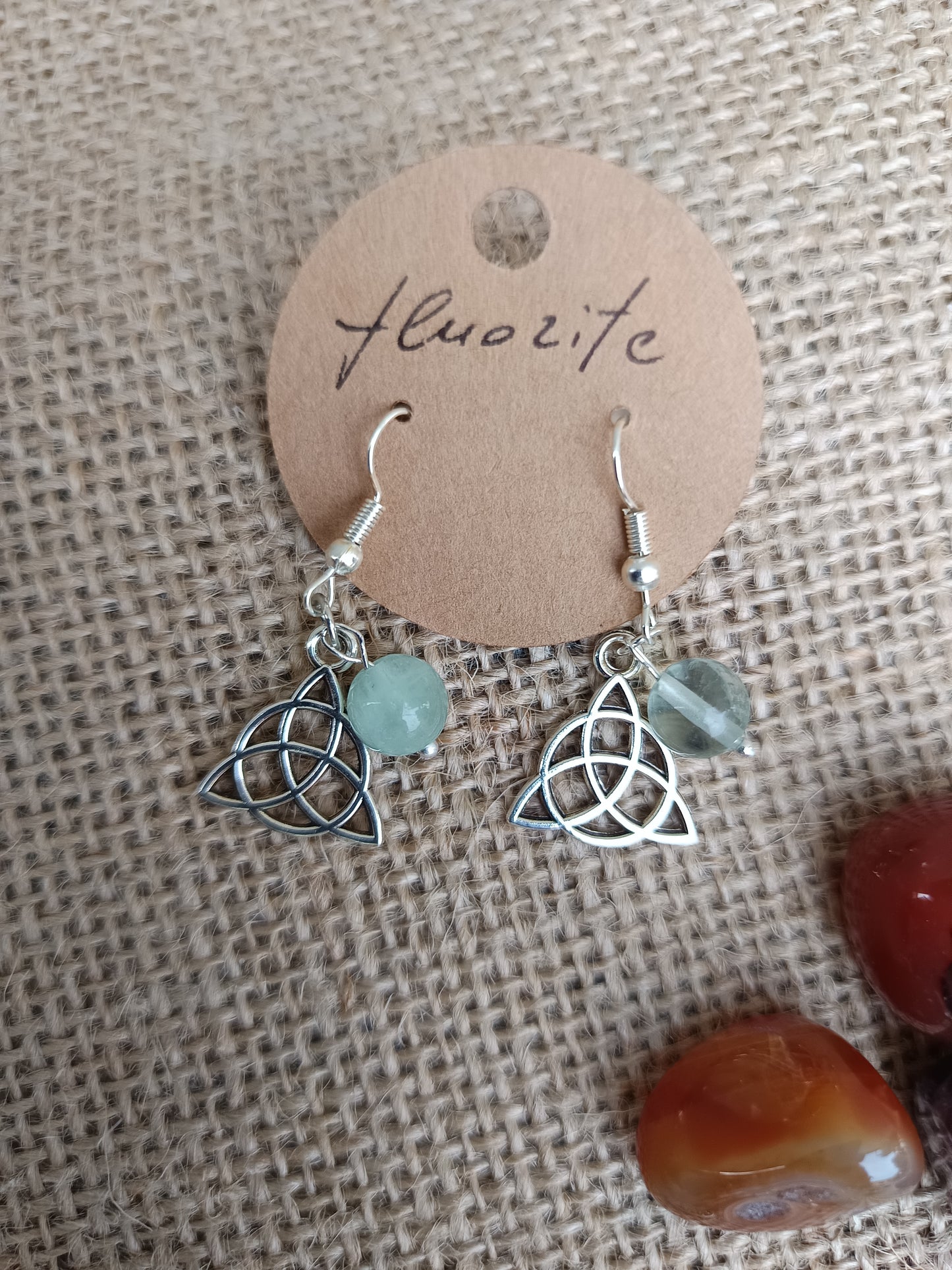Orecchini in Fluorite e Nodo Celtico