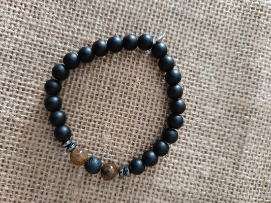 Bracciale in Occhio di Tigre e Tormalina