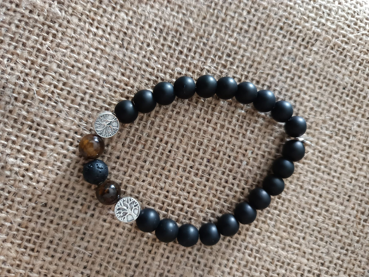 Bracciale in Occhio di Tigre e Tormalina