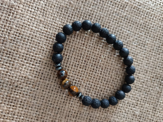 Bracciale in Ossidiana e Occhio di Tigre