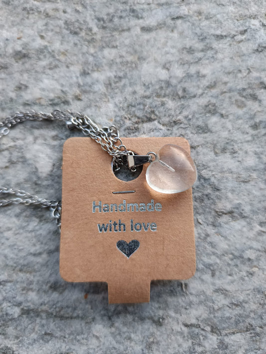 Ciondolo Cuore in Quarzo Ialino