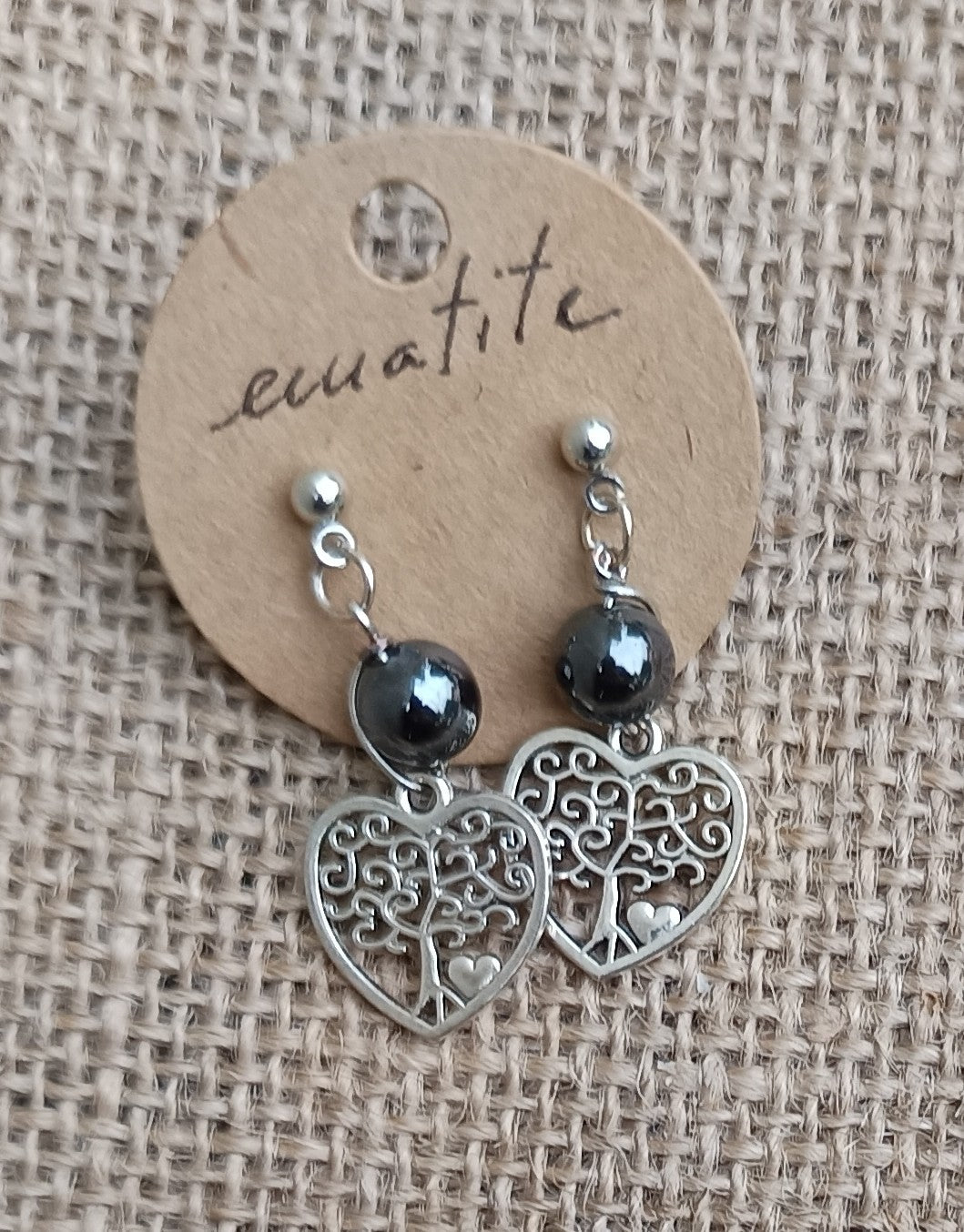 Orecchini in Ematite e Albero della vita