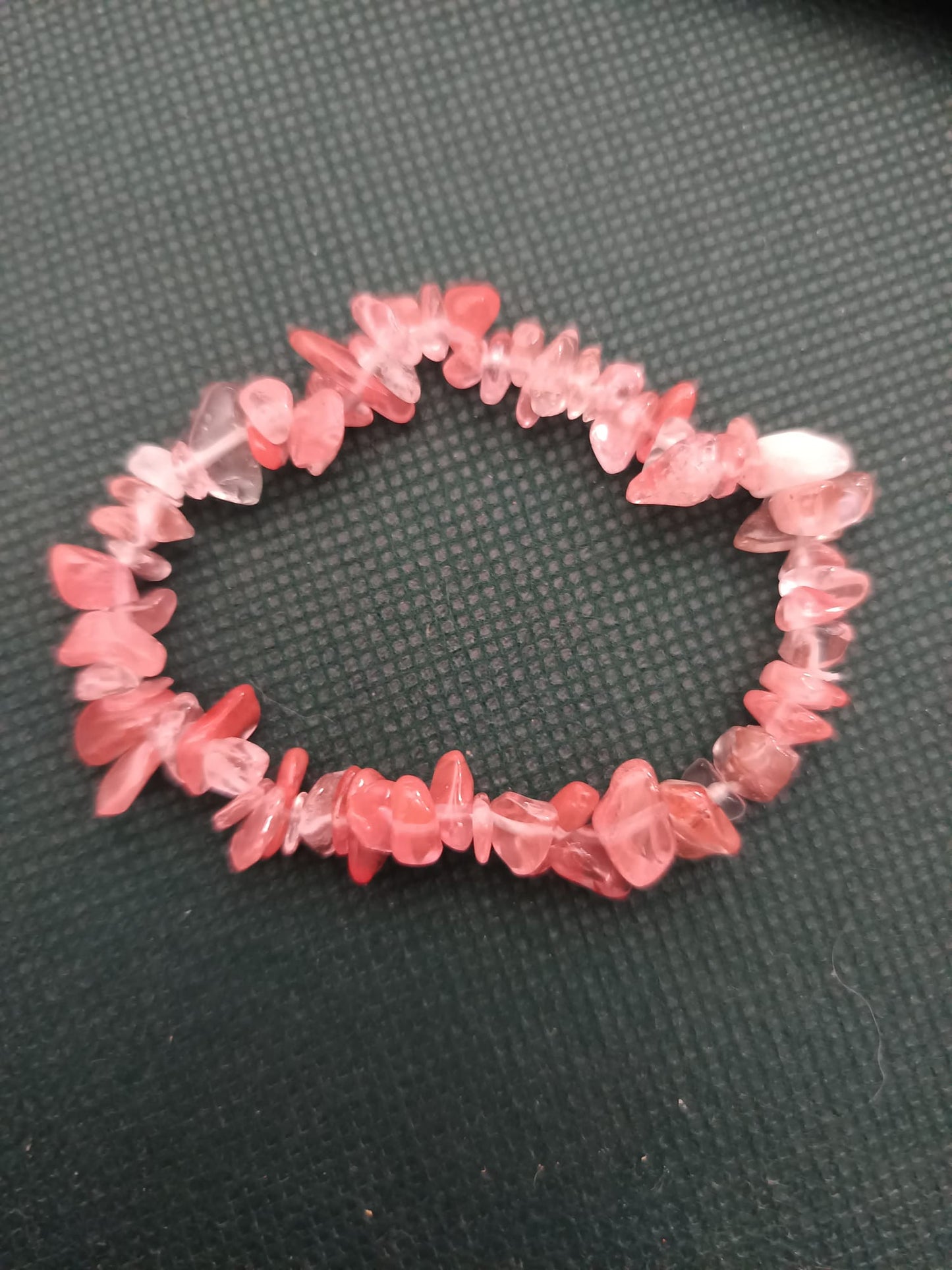 Bracciale in Chips di Quarzo Fragola